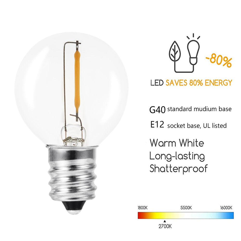 Puutarhavalot LED 10 tai 25 lampulla