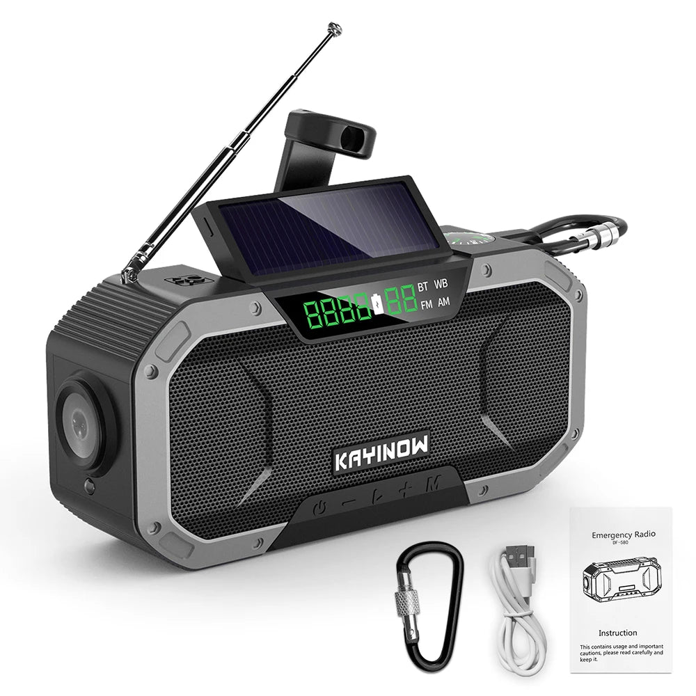 Aurinkovoimalla/akulla toimiva Radio