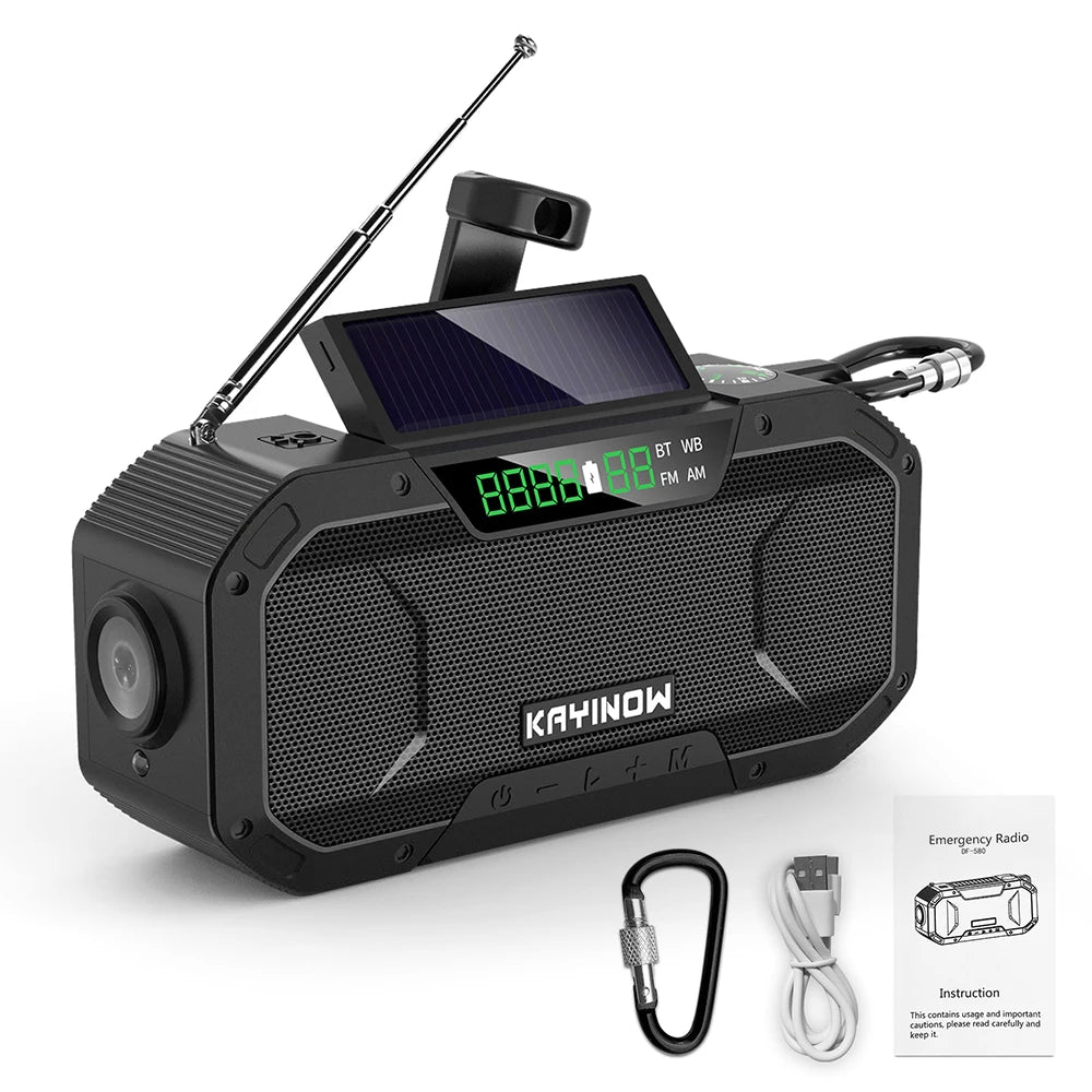 Aurinkovoimalla/akulla toimiva Radio