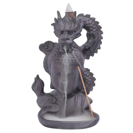Lohikäärme&Buddha suitsukeastia