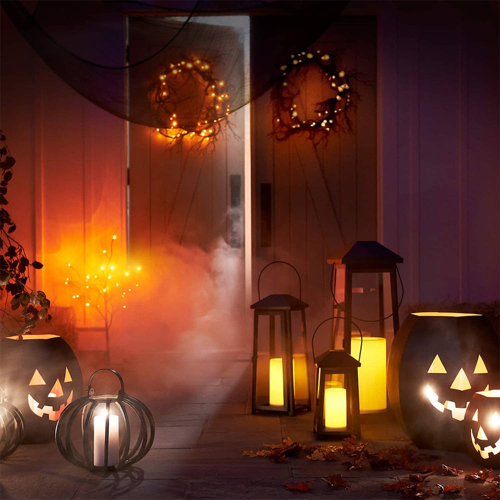 Halloween ovikranssi LED valoilla
